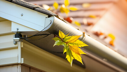 Mesh-style Do It Yourself Gutter Guards on roof edge
