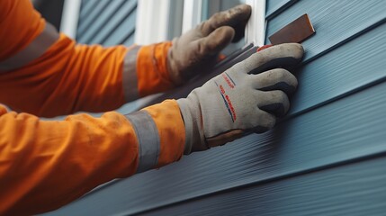 vinyl siding contractors working on residential project in brooklyn